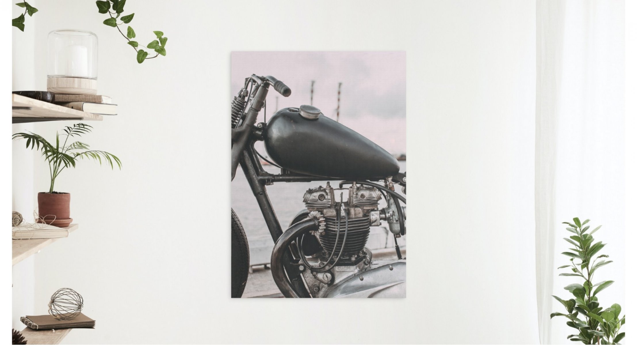 Velkoformátová fotka s motorkou jako dárek ke dni otců.