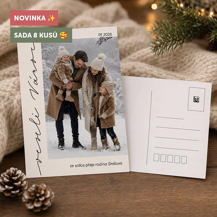 vánoční pohlednice No.3 - SADA 8ks