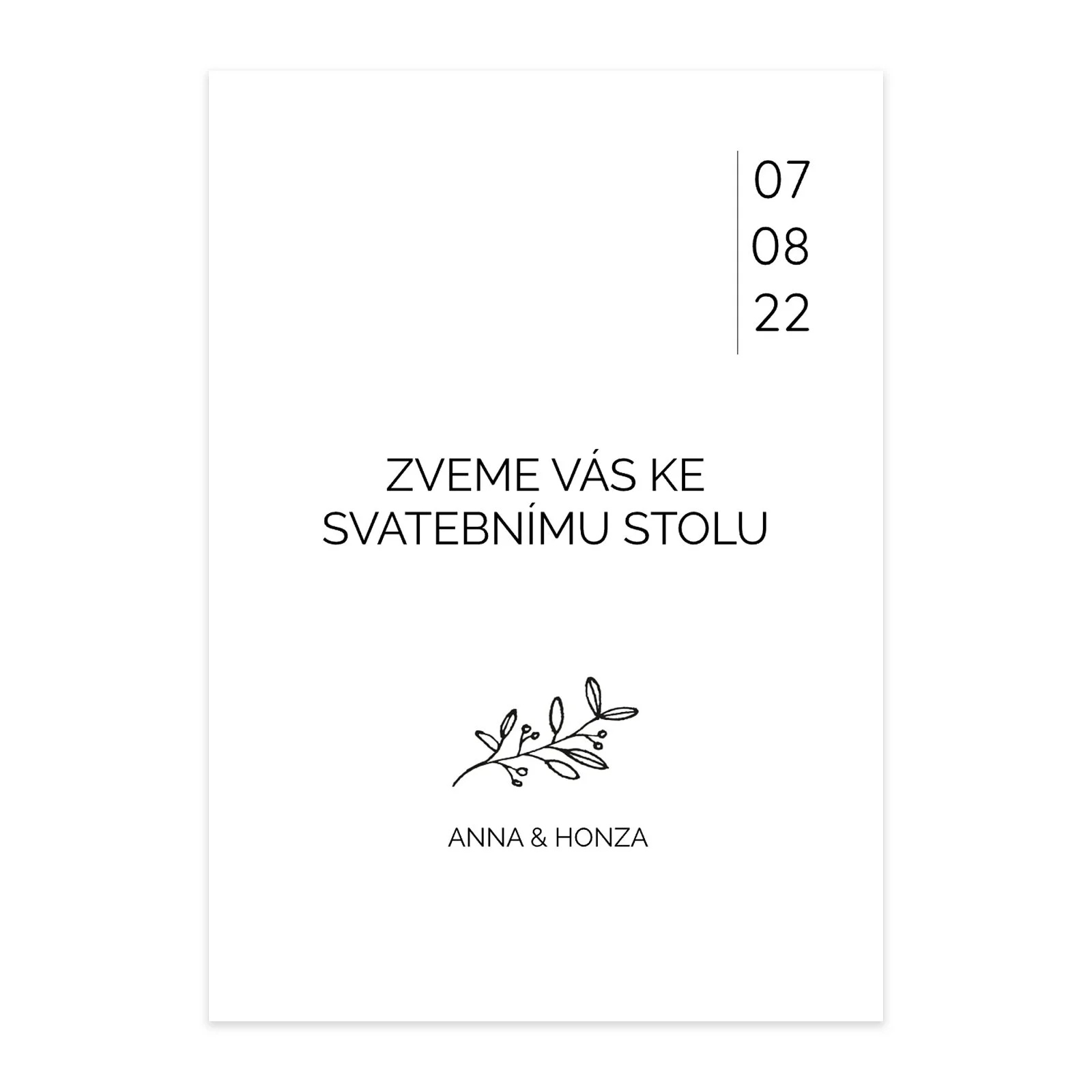 pozvání ke stolu No.8