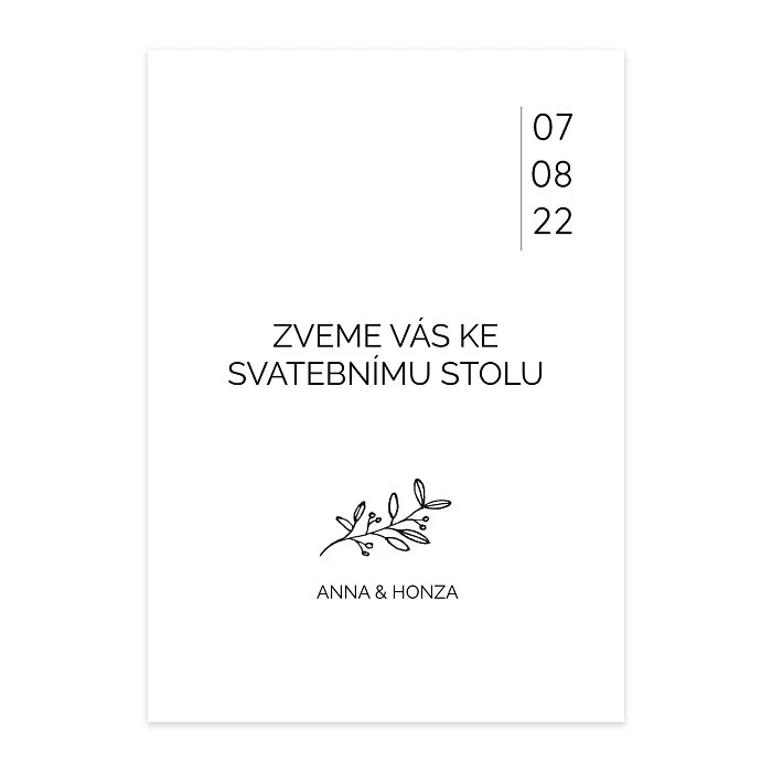 pozvání ke stolu No.8